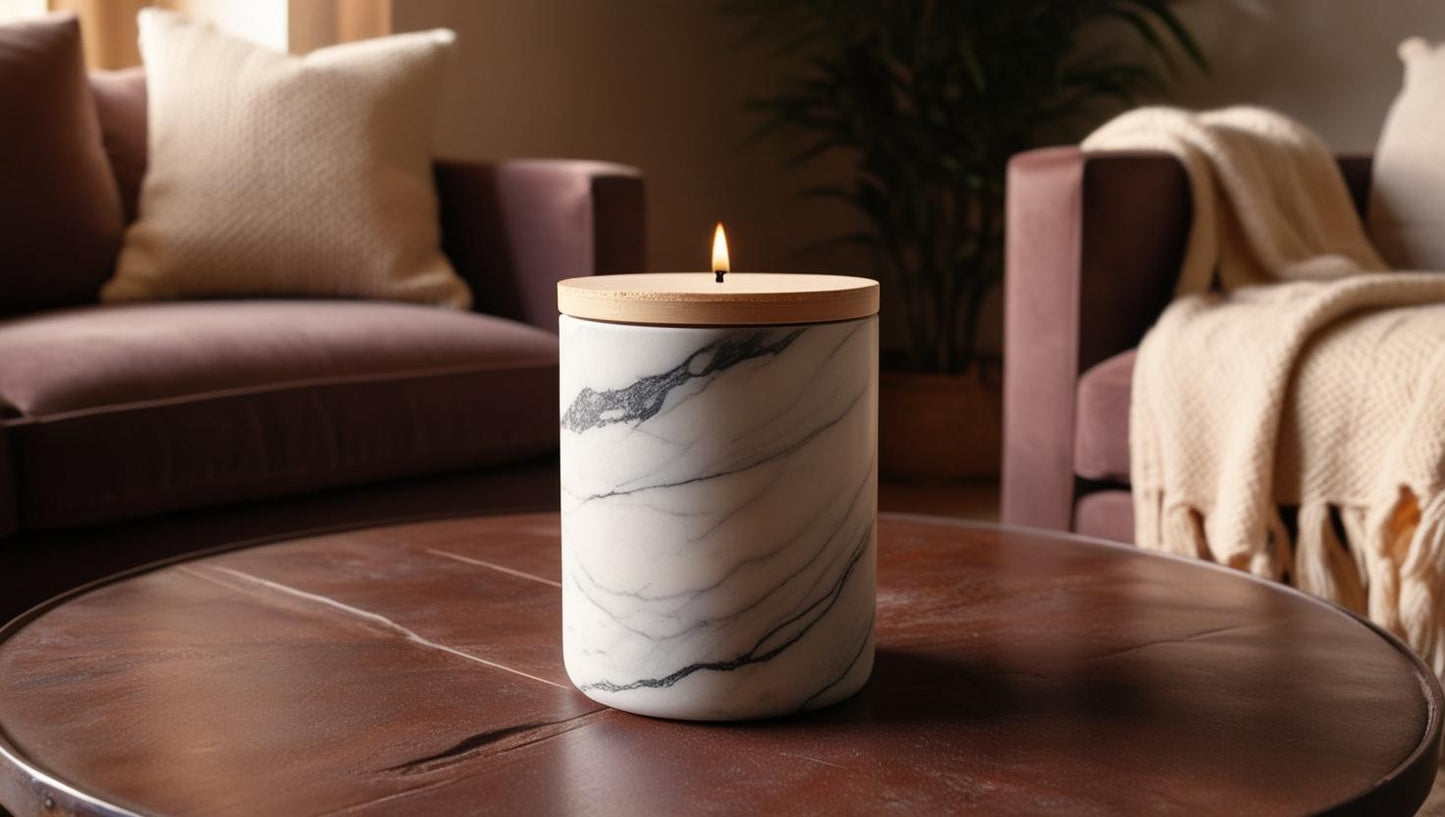 Mimi J Black Marble Soy Wax Candle