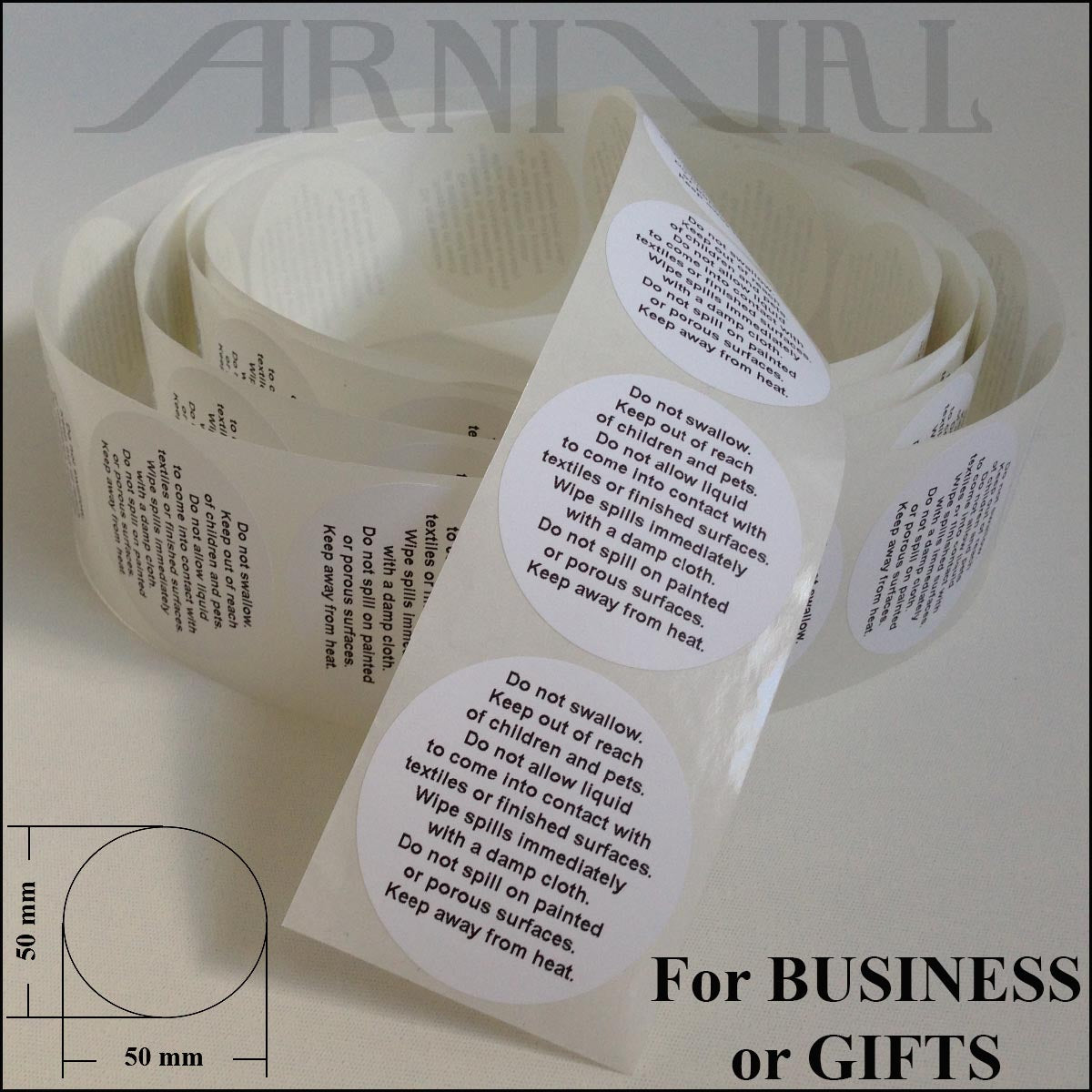WARNING LABELS for LIQUIDS - 50 mm / 2 inch | INSTRUCTION STICKERS for Reed and Oil Diffusers, Fragrance Oils and more