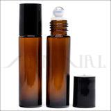 10ml STEEL ROLLER BALL BOTTLES - Thick Amber Glass | Roll On Bottles for Essential Oils, Perfumes, Lip Gloss, Serums and more