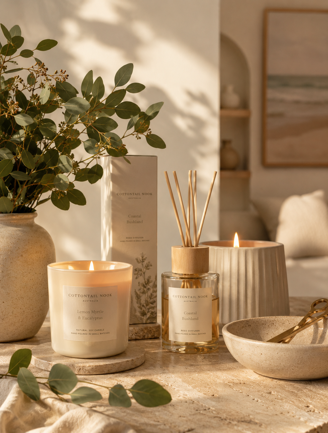 Scented Soy Candle | Medium Clear Glass Jar | 35 Hour Burn