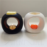 CERAMIC OIL BURNER - Round | WARMER/MELTER For Scented Wax Melts, Fragrance Oils and Essential Oils
