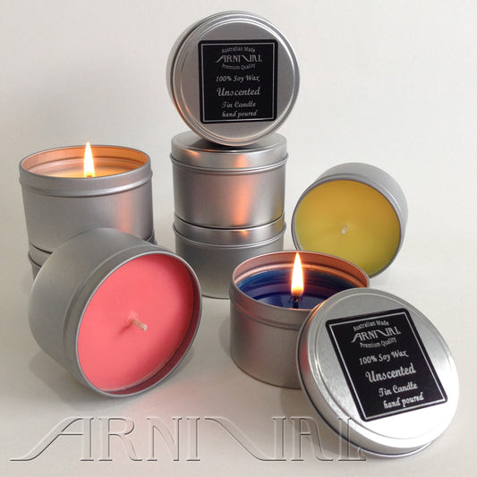 Unscented 100% SOY WAX CANDLE - 43 hour burn | Silver Tin with Lid