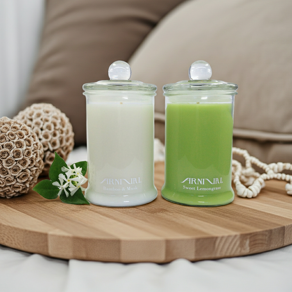 Large Soy Candle | 600g Glass Jar with Knob Lid | 110-Hour Burn